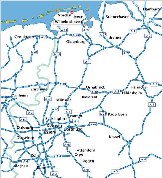 Anfahrtsskizze - Autobahn