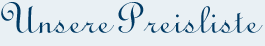 Preisliste - Überschrift